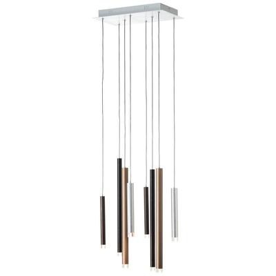 BRILLIANT Pendelleuchte "Cembalo", braun (braun, kaffee), 8, H: 180cm, 1 Stk., Leuchten, 8flammige - 3-Stufendimmer - Wandschalter, Pendelleuchte