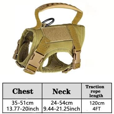 Uplift Treasures Tactical Pet Harness And Leash Set With Control Handle brown