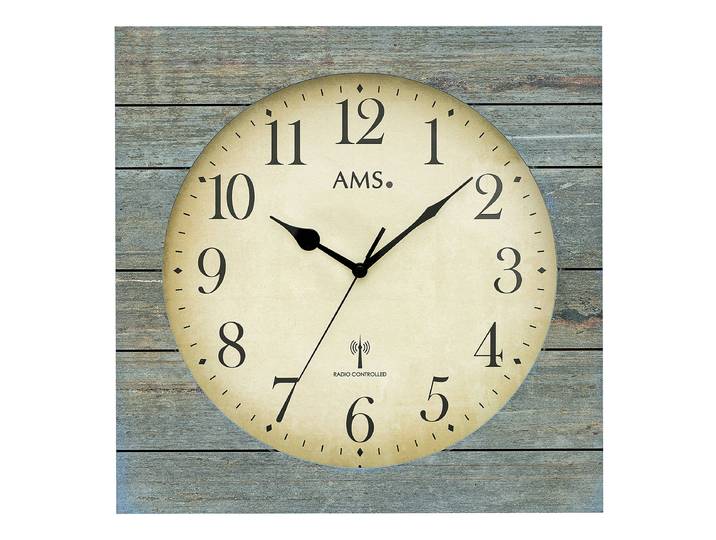 Funk-Wanduhr Chepu Typ A Holzgehäuse 34 x 34 x 5cm Multicolor/Antikgrün