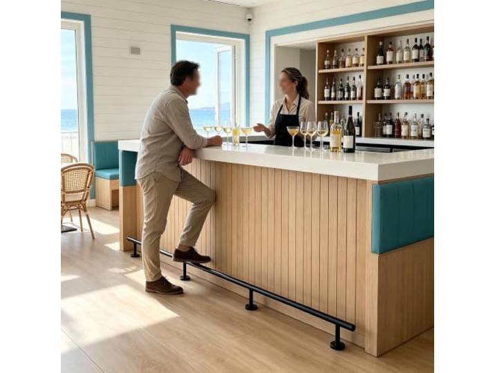 CHZDPP Standfuß-Fußstütze mit Befestigungsset, Sonderanfertigung Ergonomische Fußstütze aus Edelstahl für Stehtische, Silber/Schwarz/Gold, Standfußausführung