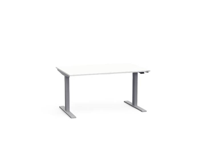 Ergonomischer Sitz-/Stehtisch Tradingzone Smartline 120x80 cm, Weiss/Silbergrau, Neu, Tisch - ideal fürs Homeoffice oder Büro
