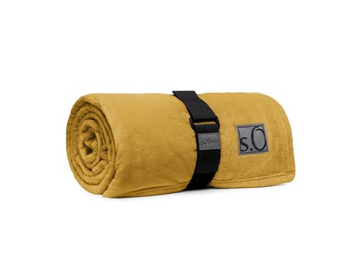 s.Oliver Kuschelsoft Decke 150x200 cm Gelb Uni - Flauschige Kuscheldecke