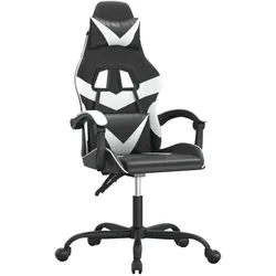 vidaXL Gaming-Stuhl Schwarz und Weiß Kunstleder