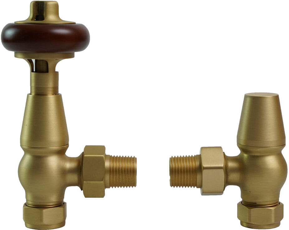 Belfry Bathroom Traditional TRV Thermostatic Radiator Valves Brushed Brass