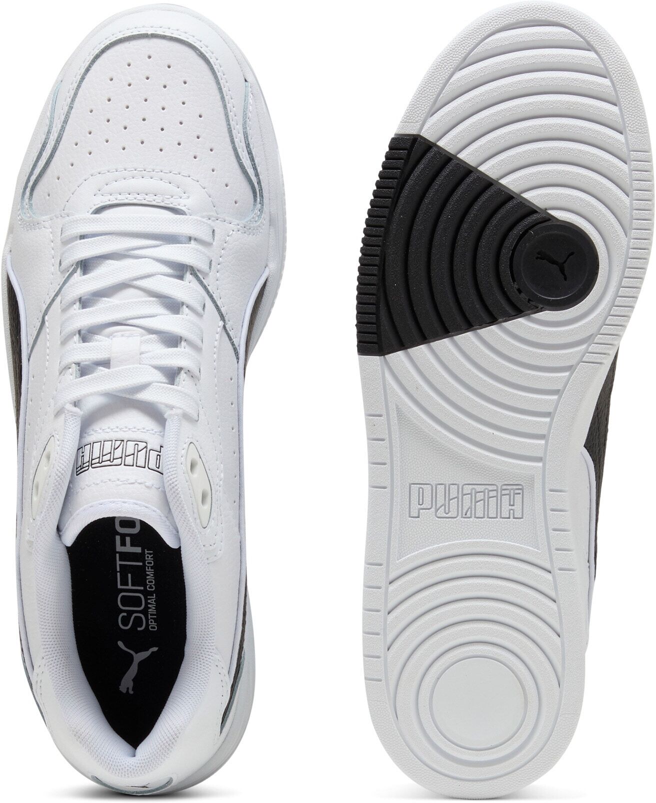 Sneaker PUMA "RBD BREAK LOW", Damen, Gr. 37, Textil, puma weiß, puma schwarz, Leder, mehrfarbig, Schuhe Sneaker, für sportlichen Streetstyle, mit Leder-Obermaterial puma weiß, puma schwarz 37, Textil