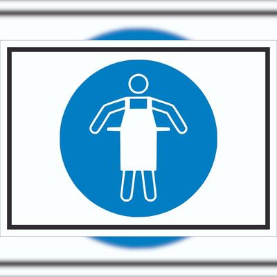 HB-Druck Schutzschürze benutzen Symbol Schild A4 (210x297mm)