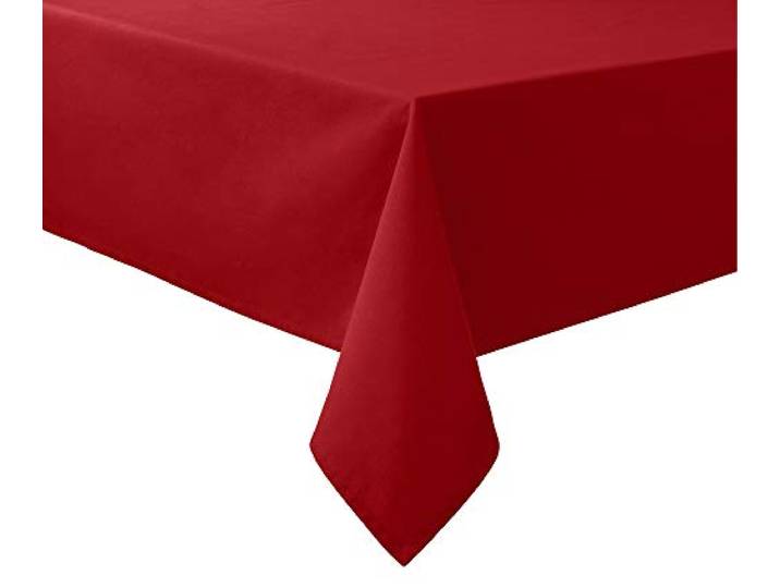 REDBEST Tischdecke, Tischwäsche Uni Seattle, 100% Baumwolle rot Größe 110x140 cm - Robustes, glattes Gewebe, mit hochwertigem Kuvertsaum