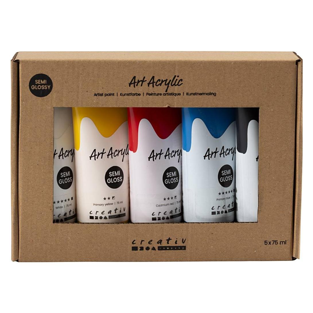 Creativ Company Pigment Art Acrylverf Primaire Kleuren, 5x75ml (75 ml) (5712854406024)