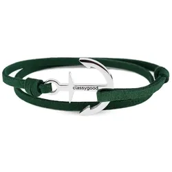 CLASSY GOOD - Anker Armband - silber dunkelgrün