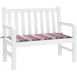 vidaXL Gartenbank-Auflage Rot Karomuster 120x50x3 cm Oxford-Gewebe
