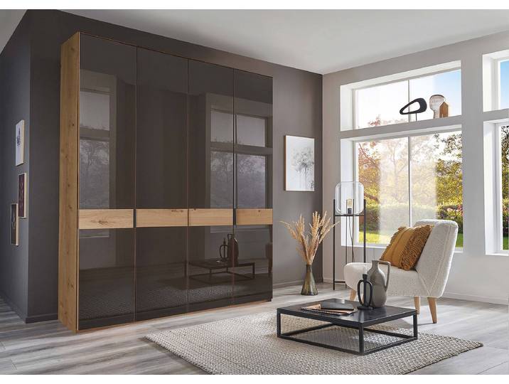 Drehtürenschrank - Glastür B 197 x 236cm Braun/Mokka