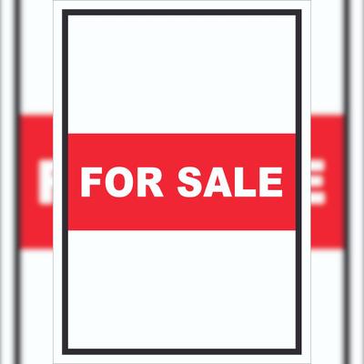 HB-Druck For Sale Schild mit Text Verkaufsschild hochkant A2 (420x594mm)