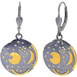 trendor 21547 Ohrringe Himmelsscheibe von Nebra 925 Silber schwarz/gold ⌀18 mm