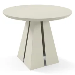 ESSTISCH Fuelo, Runder Tisch mit Ausziehfunktion, 100-180x100 cm, Kaschmir