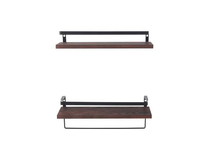 Mobili Rebecca Wandregale Set, 2er Set Braun 15/42/13 cm, Metall, 15x13x42 cm, Wohnzimmer, Regale, Wandregale
