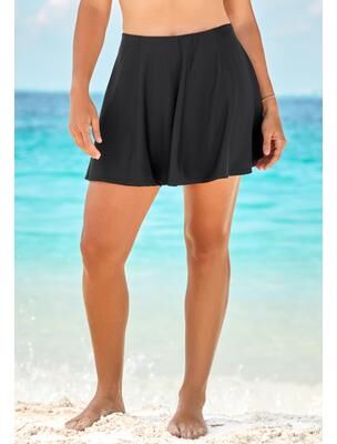 Plus Size Women's Compression Swim Skirt by Swim 365 in Black (Size 28)