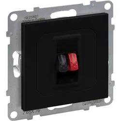Legrand SEANO Lautsprecher-Anschluss 1-fach mit Federklemmen (Rot/Schwarz) 1-fach, Lautsprecher Bauteile, Schwarz, Rot