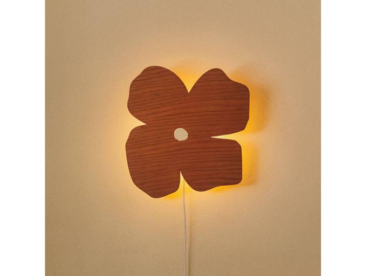 Poesie LED-Wandleuchte, braun, Ø 37 cm - ferm LIVING - Kinderzimmer - Skandinavisch - Holz - Einflammig
