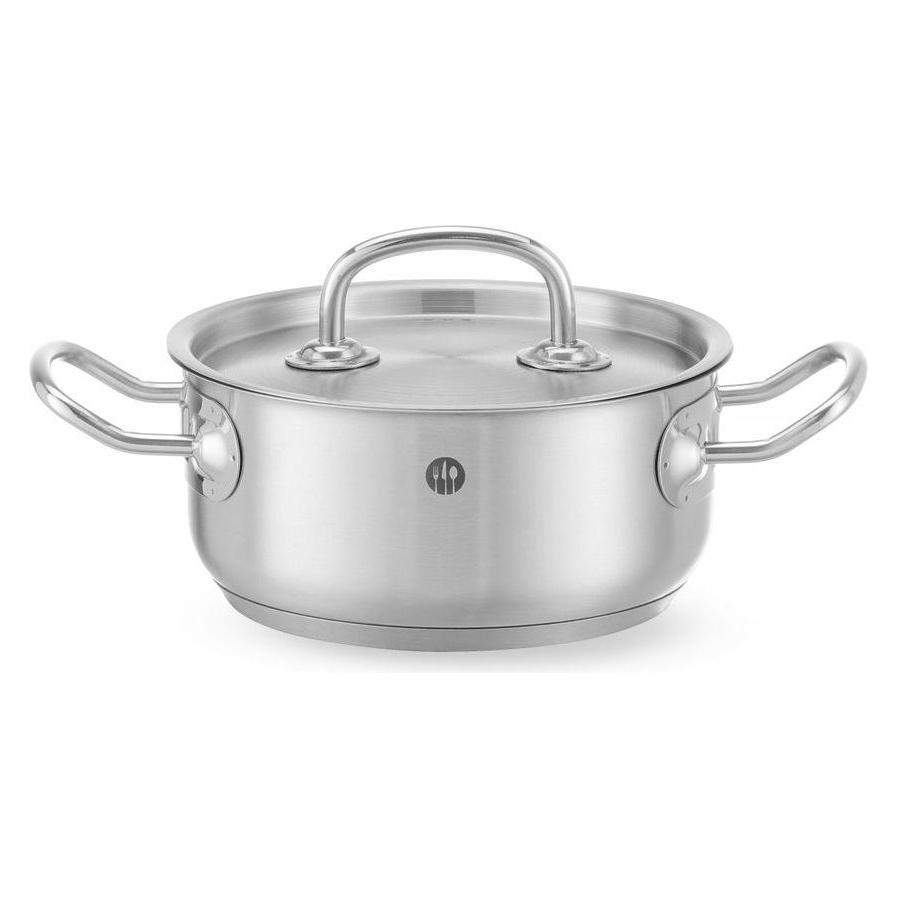 Hendi Bratentopf mit Deckel 4,9 l 240x110 mm Kitchen Lin (Bräter + Schmortopf, Kochtopf, Edelstahl, 24 x 11 cm) (836026)