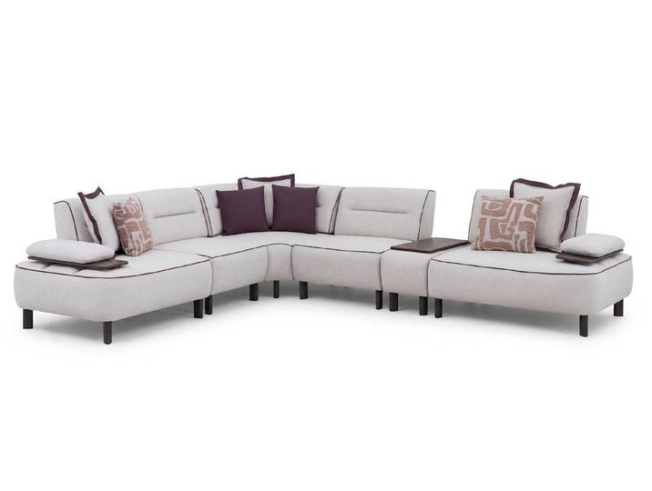 Xlmoebel Wohnlandschaft Modulares Ecksofa in Weiß – Modern, Bequem und Gemütlich, 6 Teile, Made in Europa
