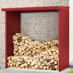 Hörmann Ecostar Metall Kaminholzregal Trend Typ 2,purpurrot,181 x 103 x 198 (T x B x H)