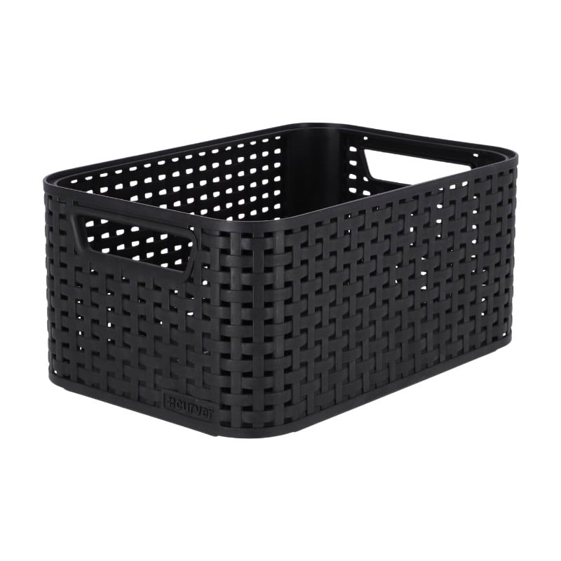 Curver Style Mand S - 6 liter - Antraciet - Duurzame kunststof opbergmand met handvatten