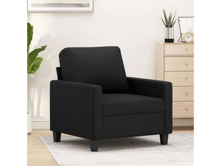 Noir Canapé-chaise - KEETHE - Fauteuil SIMPLE - Noir 60 cm Similicuir LL1284
