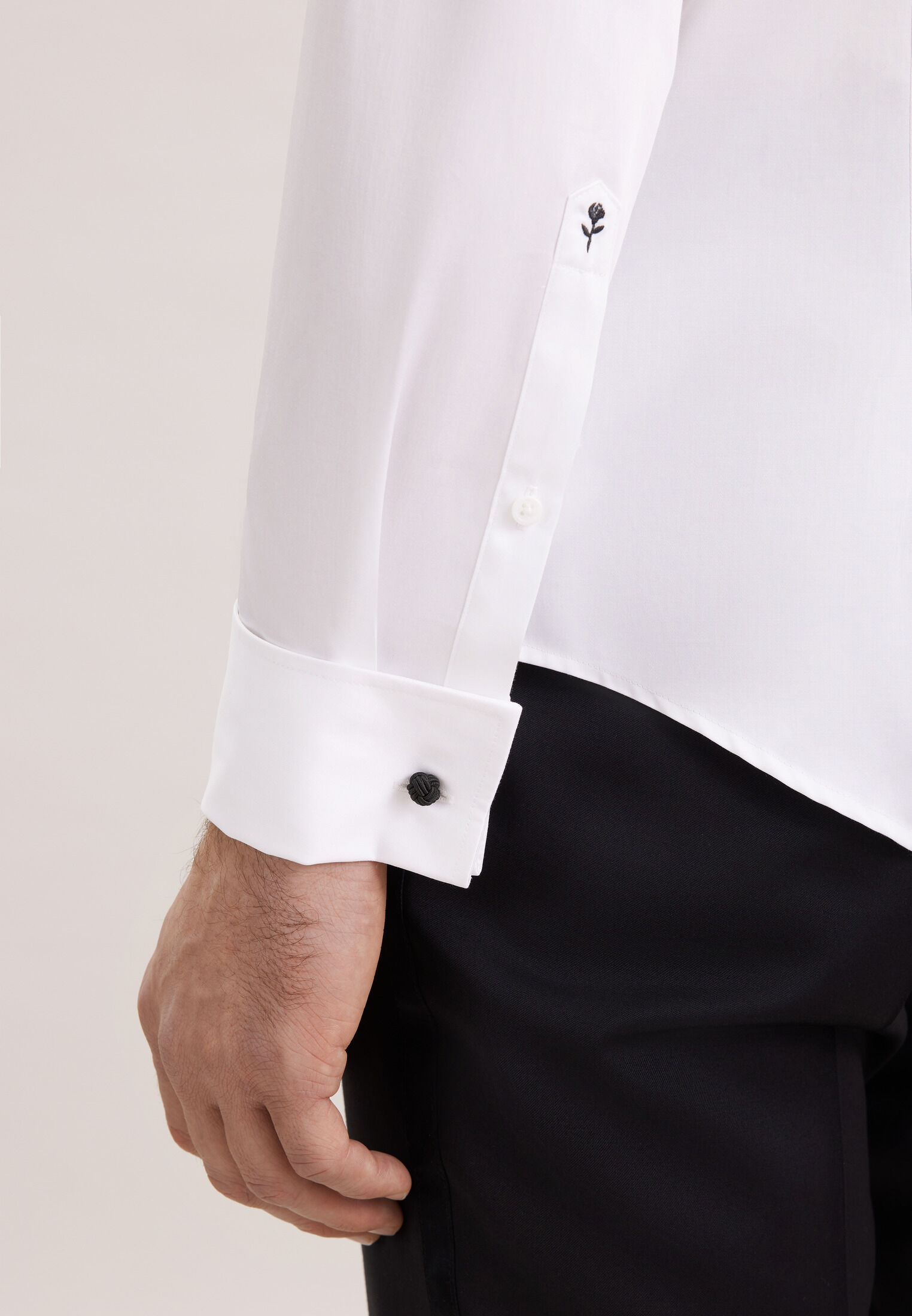 Smokinghemd SEIDENSTICKER, Herren, Gr. XXL (46), normale Ärmellängen, weiß, 100% Baumwolle, unifarben, tailored fit, Doppelmanschette, Hemden Smokinghemd, Gala Uni
