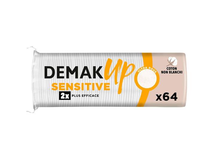 Demak'Up Sensitive Disques de Coton Ronds 64 pcs (Lot de 64 Pièces)