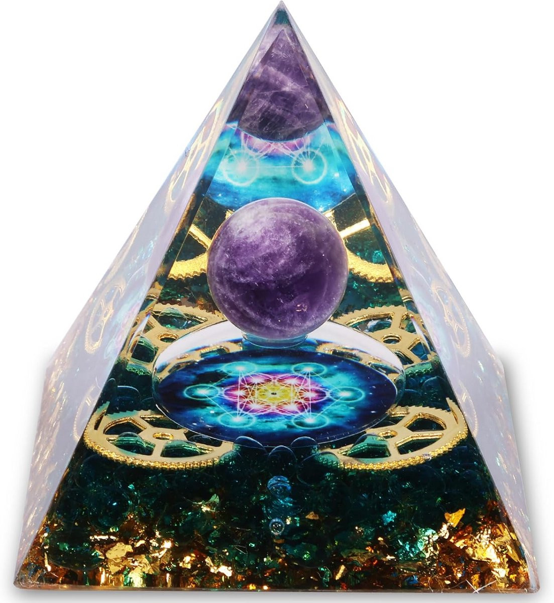 Orgoniet Piramide met Natuurlijke Kristallen voor Energie en Balans