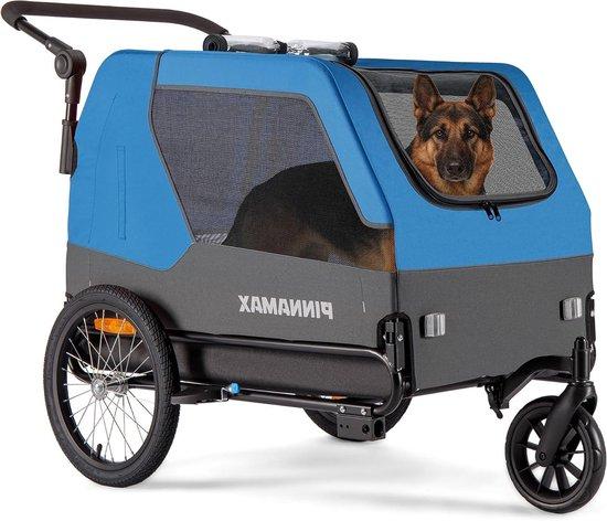 Hundefahrradanhänger - Haustierbuggy-Anhänger - Sichere Beförderung - 2-in-1-Funktion - Bis zu 45 kg - Blau