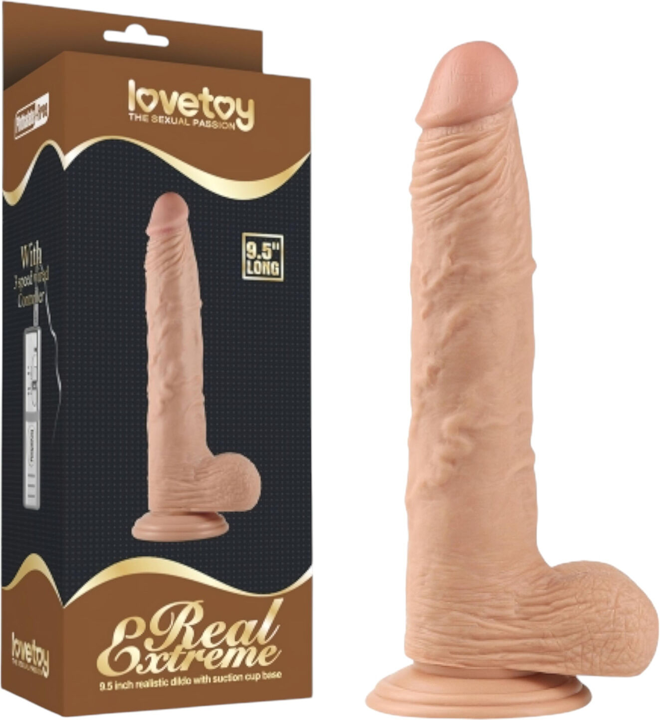 Lovetoy Real Extreme - suction cup dildo - 24 cm