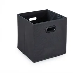 Relaxdays Aufbewahrungsbox, 4er Set, faltbare Regalboxen, Grifflöcher, HBT 32 x 33 x 33 cm, Faltboxen, Vlies, anthrazit
