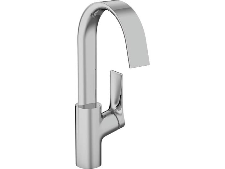 Robinet de lavabo monocommande hansgrohe Vivenis\, modèle 210\, avec douchette pivotante et bonde à coulisse chromée