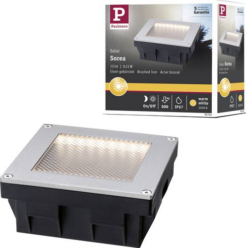 Paulmann 95742 Solar-LED-Boden-Einbauleuchte 0.11W Warmweiß Eisen (gebürstet)