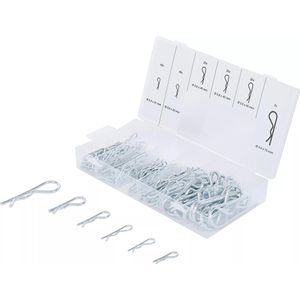 BGS-technic Federstecker 8043, aus Stahl, Sortiment, Ø 2 - 4 mm, Länge 31 - 75 mm, einfach, 150-teilig, 42 Stück