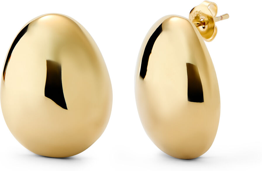 UNOde50 Pendientes ovalados medianos bañados en oro Dorado U