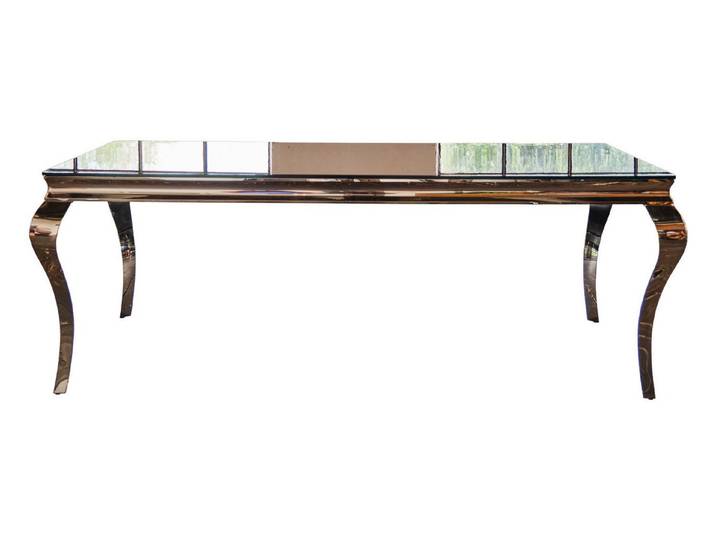 KAWOLA Esstisch AMARA, Tisch Glastisch Barock, Gestell Edelstahl, 200x100cm