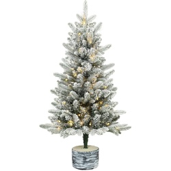 WEIHNACHTSBAUM-MIT-LICHT PE Metall Weiß