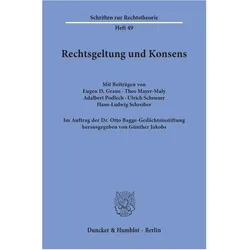 Rechtsgeltung und Konsens., Fachbücher von Günther Jakobs