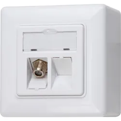 Kopp 980401027 AP/UP Kombi-Steckdose UTP/Coax, Farbe: weiß