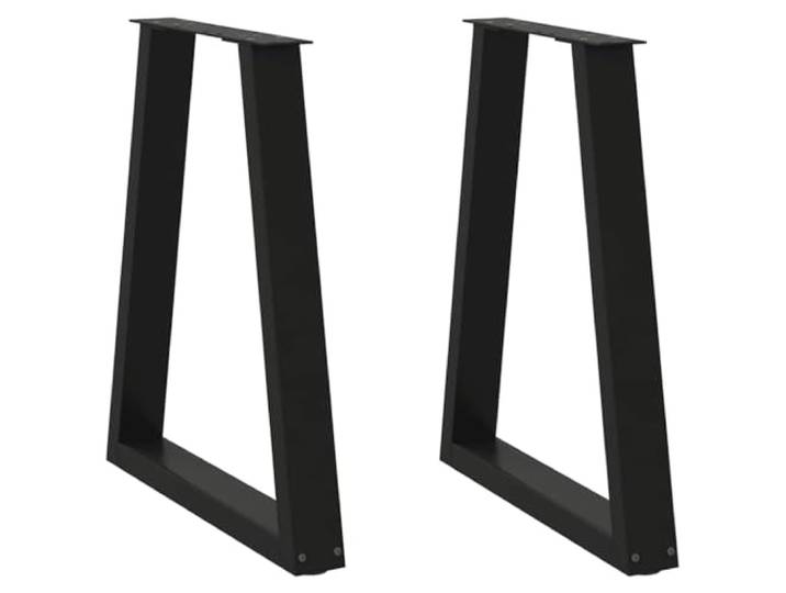 hliofuir 4er Set Tischbeine V-Form Schwarz 60x73cm Stahl Fuer Esstisch Robuste Tischkufen aus pulverbeschichtetem Stahl mit verstellbaren Bodenschonern ideal fuer Esszimmer und Arbeitszimmer.