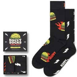 Happy socks 2P Blast Off Burger Socks Gift Set Schwarz gemustert Gr 41/46