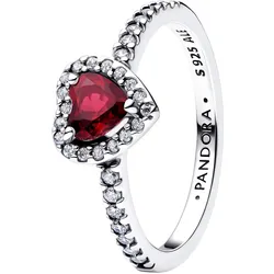 Pandora 198421C13 Damen-Ring 925 Silber Erhabenes Herz Fuchsiarosa, 50/15,9