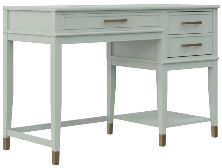 Bureau avec plateau élévateur en mélaminé vert