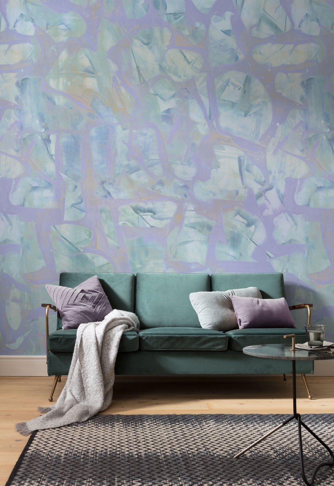 home24 Fotobehang Opal Waters Abstract Modern Multicolour Blauw Breedte: 400 cm, Hoogte: 250 cm