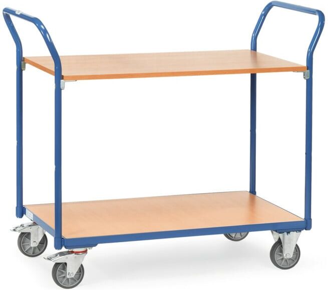 fetra chariot à plateaux 1600, capacité de charge 200kg pneus TPE, 2 plateaux, 2 poignées de poussée (1600)