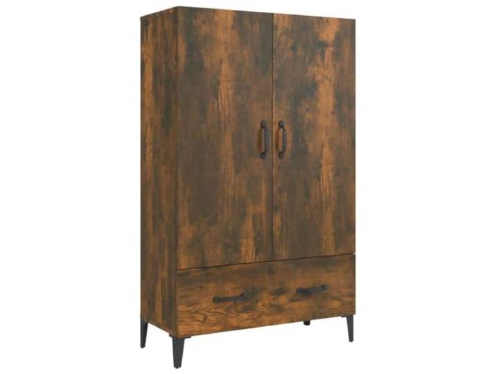 GHVBNMF Highboard Räuchereiche 70x31x115 cm Holzwerkstoff Kommode Vielseitiger Beistellschrank mit 2 Türen und 1 Schublade für Wohnzimmer oder Schlafzimmer. Schafft Struktur im Alltag.