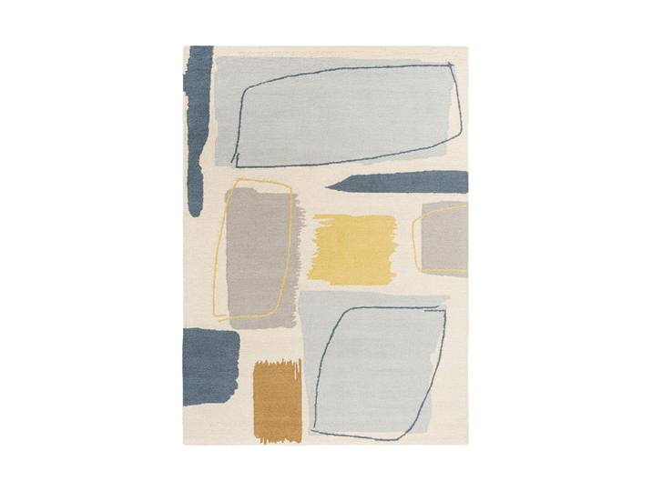 Designer Wollteppich „Composition“ - handgetuftet Papaya Loop 120 x 180 cm SCION