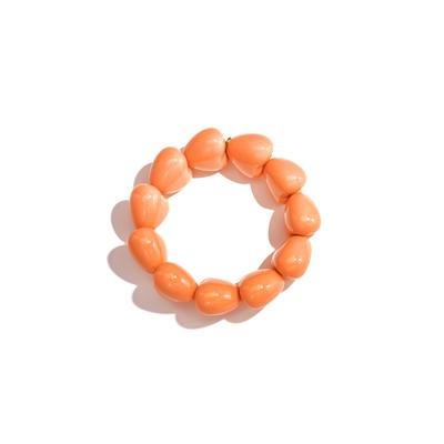 Armband ADELIA´S "LIVAYA Armbänder Armband Perlenarmband mit markantem Design", orange, Armbänder, Damen, Edelstahl, Armband, trendig mit elf großen Perlen